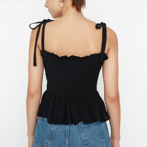 Linen black top size S - Picture 3 of 5